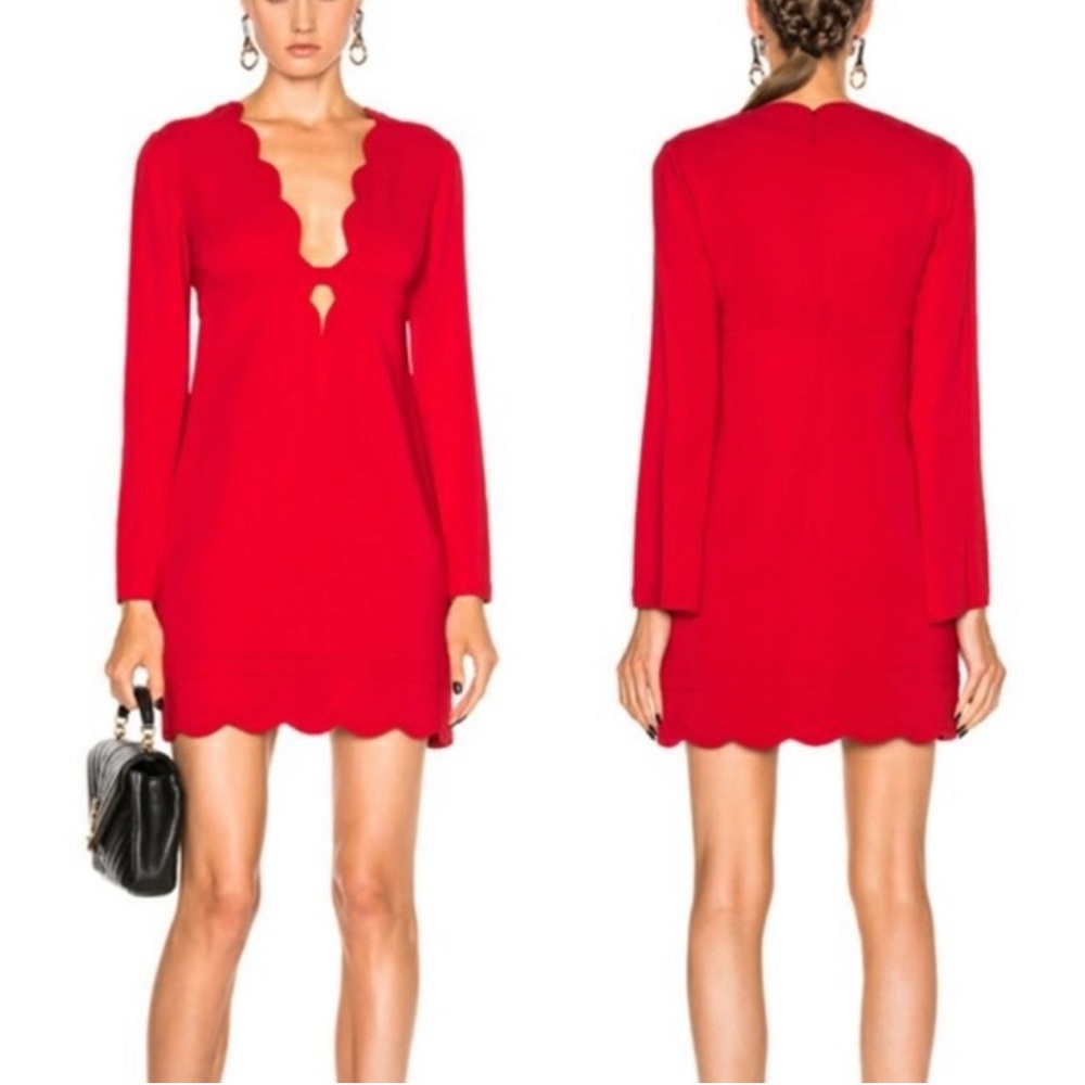 ALC red scallop dress, perfect for the holidays!